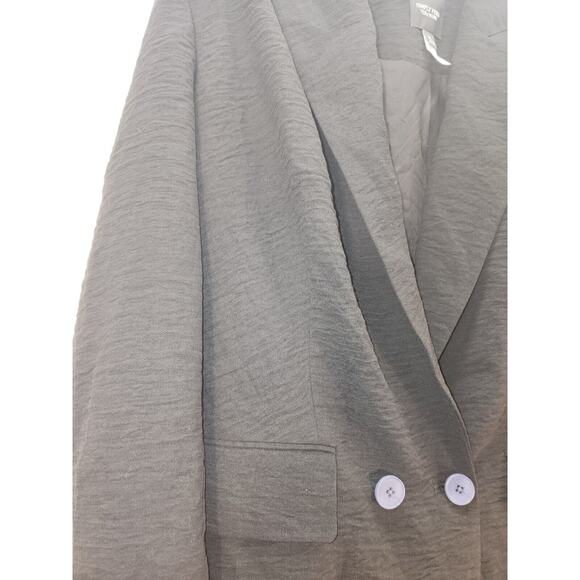 Simply Vera Wang Blazer Womens Med Black Textured Single Breasted Collared - Picture 2 of 7